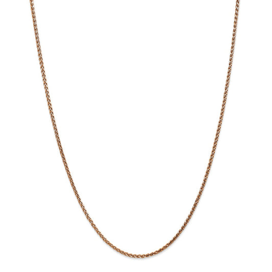Million Charms 14k Rose Gold, Necklace Chain, 1.8mm Solid Diamond-Cut Spiga Chain, Chain Length: 24 inches