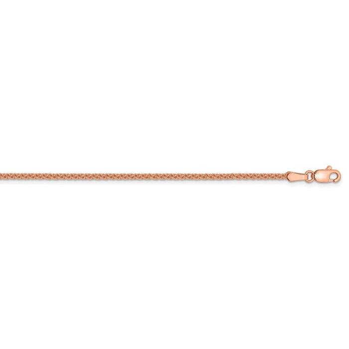 Million Charms 14k Rose Gold, Necklace Chain, 1.65mm Solid Polished Spiga Chain, Chain Length: 18 inches