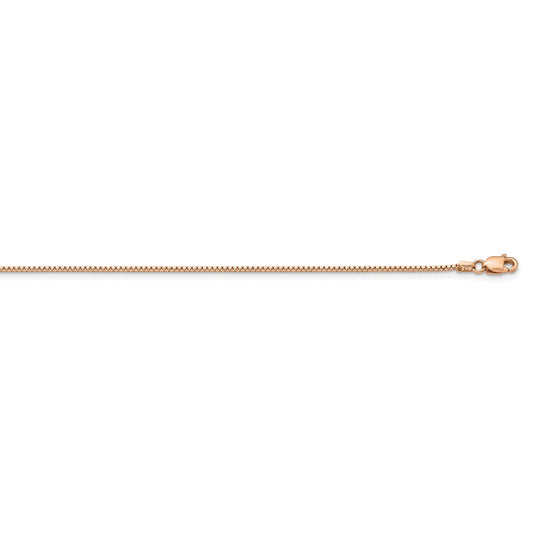 Million Charms 14k Rose Gold, Necklace Chain, .95mm Box Chain, Chain Length: 20 inches