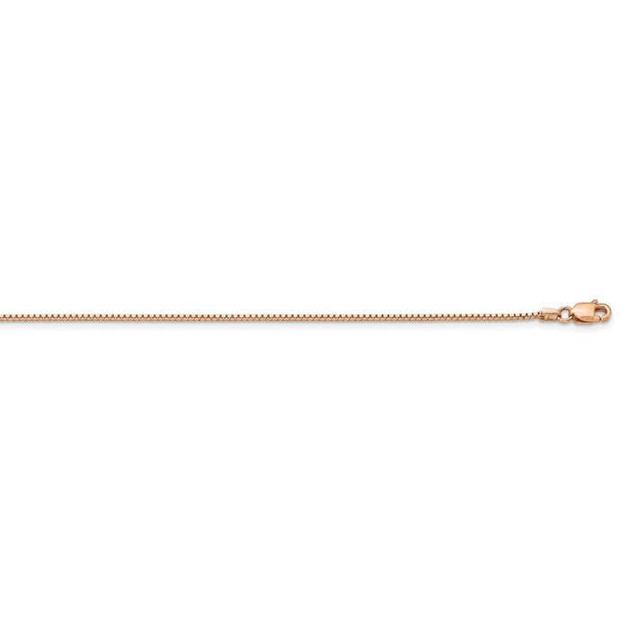 Million Charms 14k Rose Gold, Necklace Chain, .95mm Box Chain, Chain Length: 16 inches