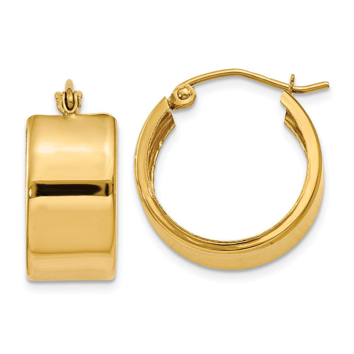 Million Charms 14k Yellow Gold Hoop Earrings, 15mm x 8.25mm