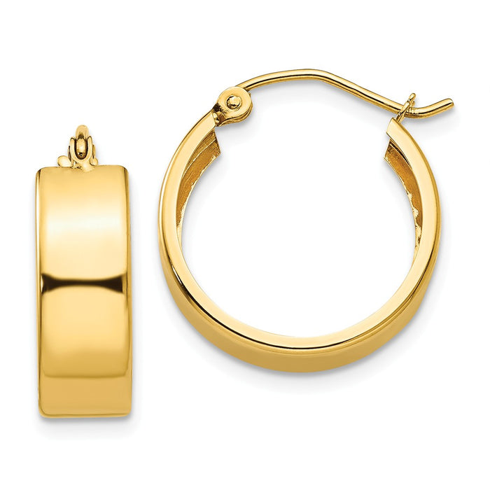Million Charms 14k Yellow Gold Hoop Earrings, 13mm x 5.5mm