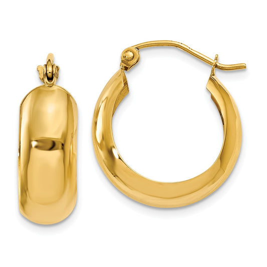 Million Charms 14k Yellow Gold Hoop Earrings, 19mm x 7mm