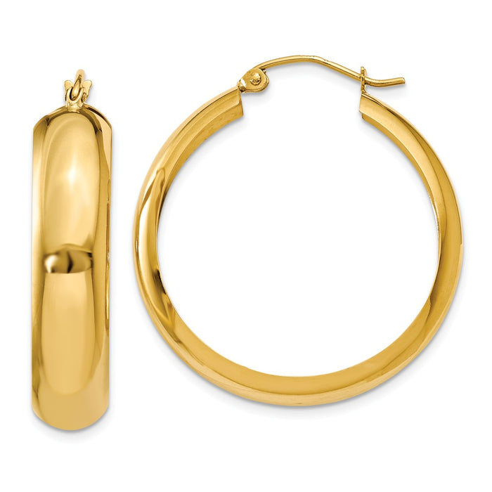 Million Charms 14k Yellow Gold Hoop Earrings, 18mm x 6.75mm