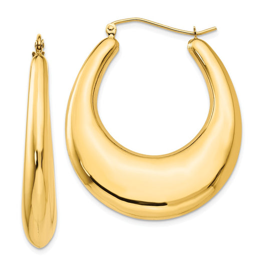 Million Charms 14k Yellow Gold Polished Hoop Earrings, 22mm x 7mm