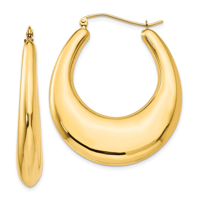 Million Charms 14k Yellow Gold Polished Hoop Earrings, 22mm x 7mm