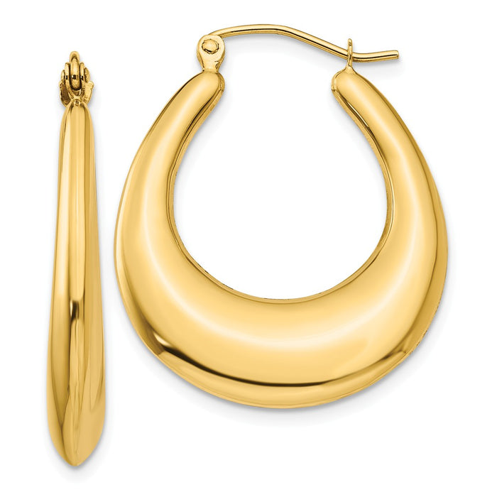 Million Charms 14k Yellow Gold Polished Hoop Earrings, 30mm x 4.5mm
