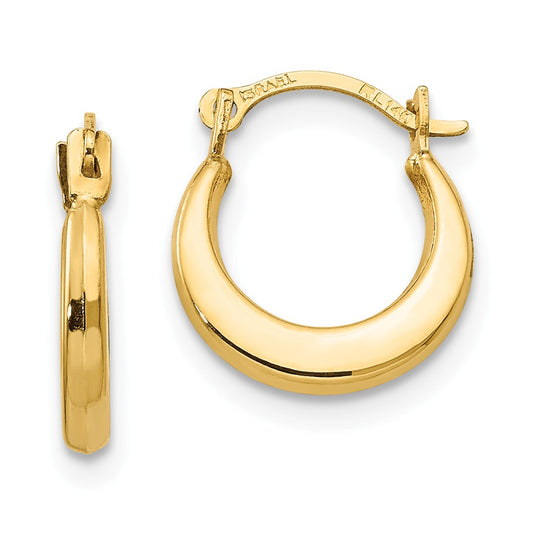 14k Yellow Gold Madi K Small Hoop Earrings, 10mm x 1.6mm