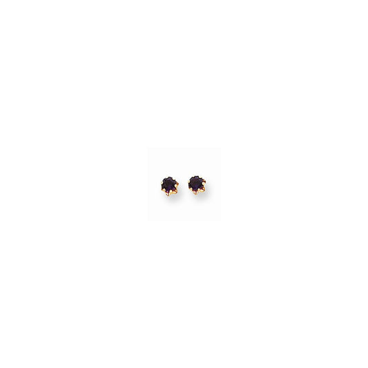 14k Yellow Gold Madi K 4mm Synthetic (Feb) Screwback Earrings, 4mm x 4mm
