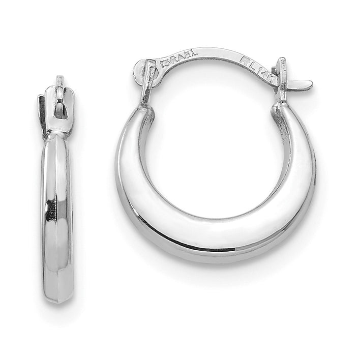 14k White Gold Madi K 1.70mm Hoop Earrings, 2mm x 7mm