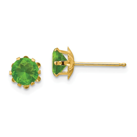 14k Yellow Gold Madi K 5mm Synthetic (Aug) Earrings, 5mm x 5mm