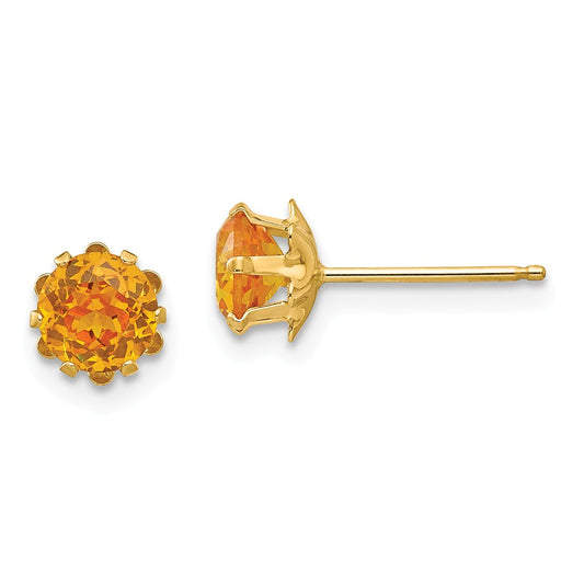 14k Yellow Gold Madi K 5mm Synthetic (Nov) Earrings, 5mm x 5mm