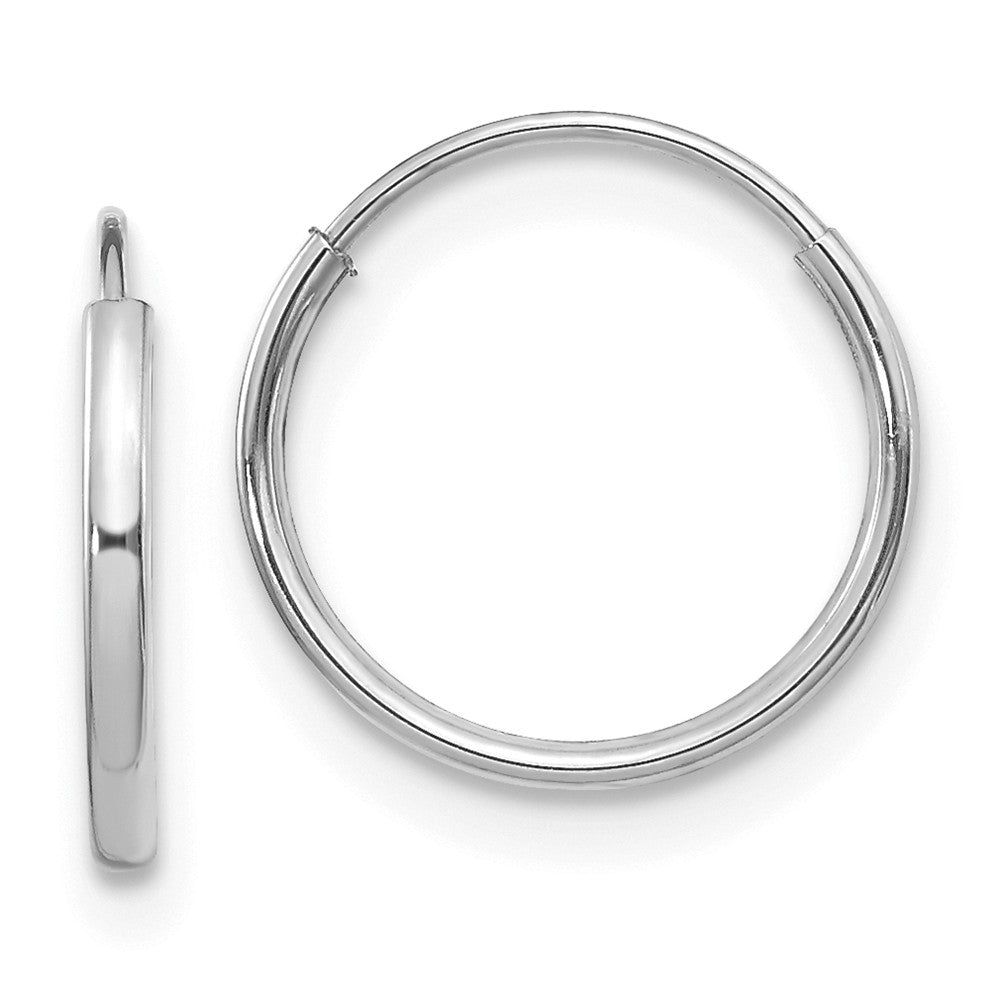 14k Madi K White Gold Endless Hoop Earrings, 12mm x 12mm