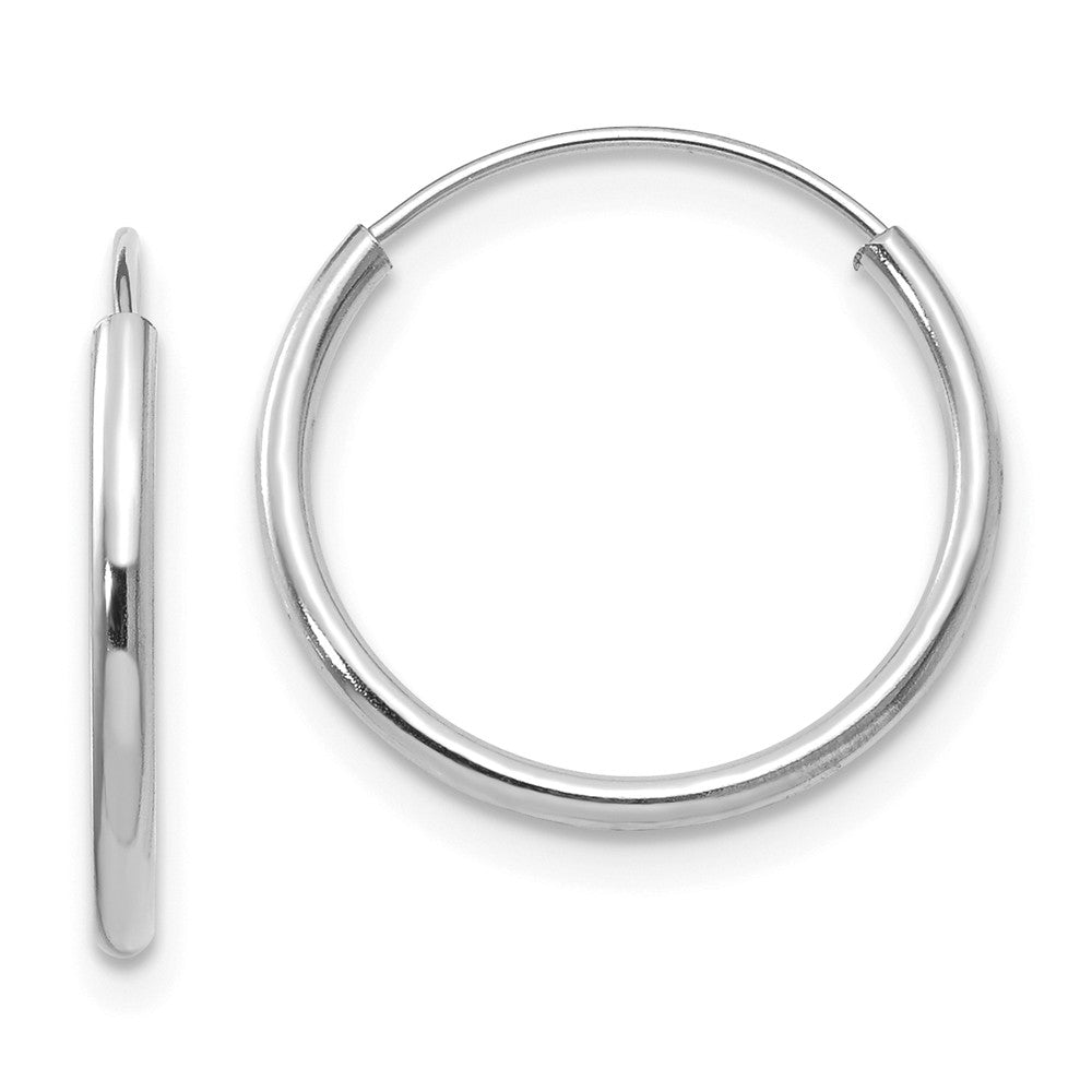 14k Madi K White Gold Endless Hoop Earrings, 15mm x 15mm