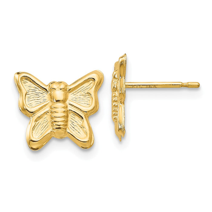 14k Yellow Gold Madi K Butterfly Post Earrings, 10mm x 10mm