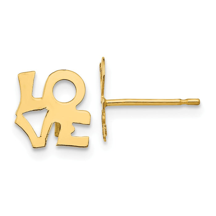 14k Yellow Gold Madi K LOVE Post Earring, 8mm x 8mm