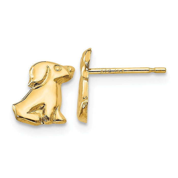 14k Yellow Gold Madi K Dog Post Earrings, 8mm x 5mm