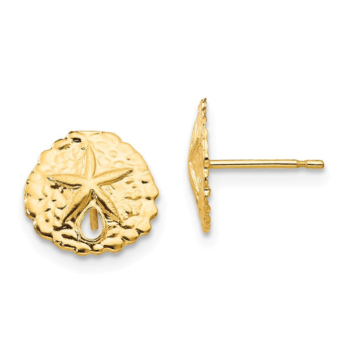 14k Yellow Gold Madi K Sand Dollar Post Earrings, 10mm x 10mm