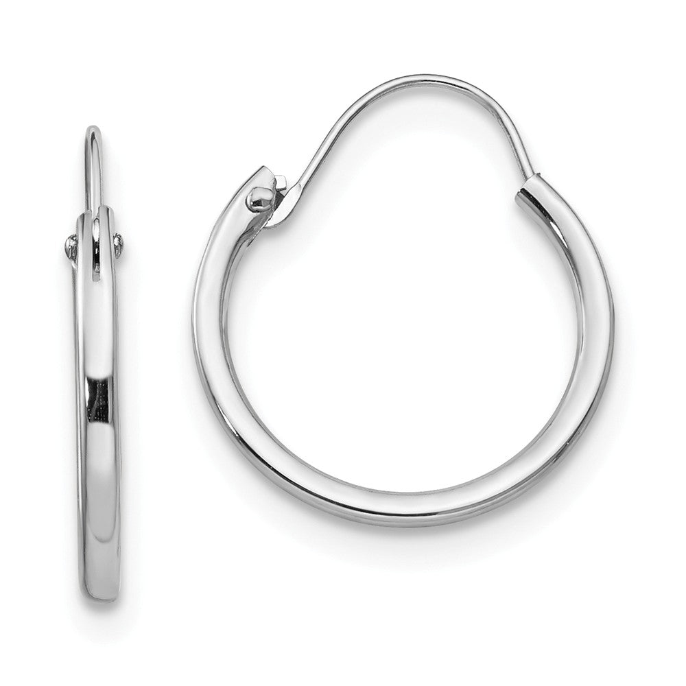 14k Madi K White Gold Hoop Earrings, 15mm x 1.5mm