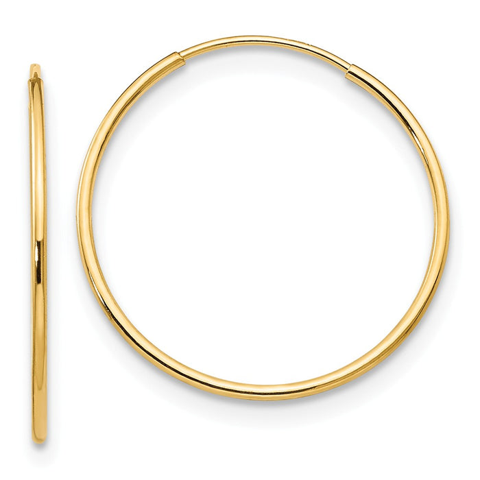 14k Yellow Gold Madi K 1mm Hoop Earrings, 16mm x 16mm