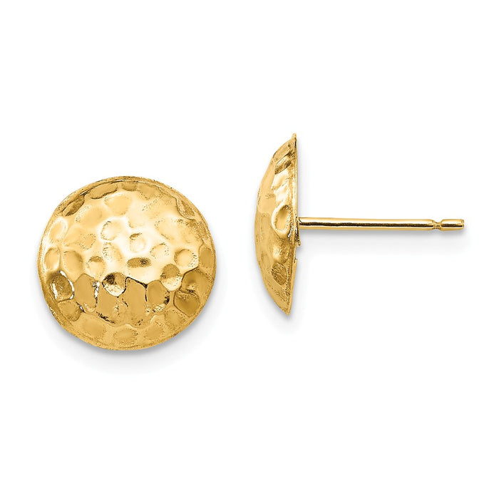 14k Yellow Gold Madi K Puffed Round Post Earrings, 9mm x 9mm