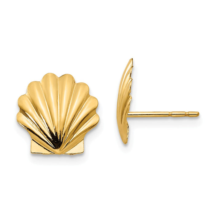 14k Yellow Gold Madi K Shell Post Earrings, 10mm x 10mm