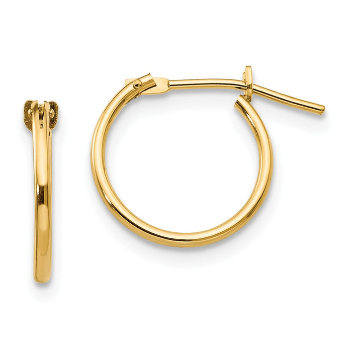 14k Yellow Gold Madi K 1mm Hoop Earrings, 13mm x 1mm