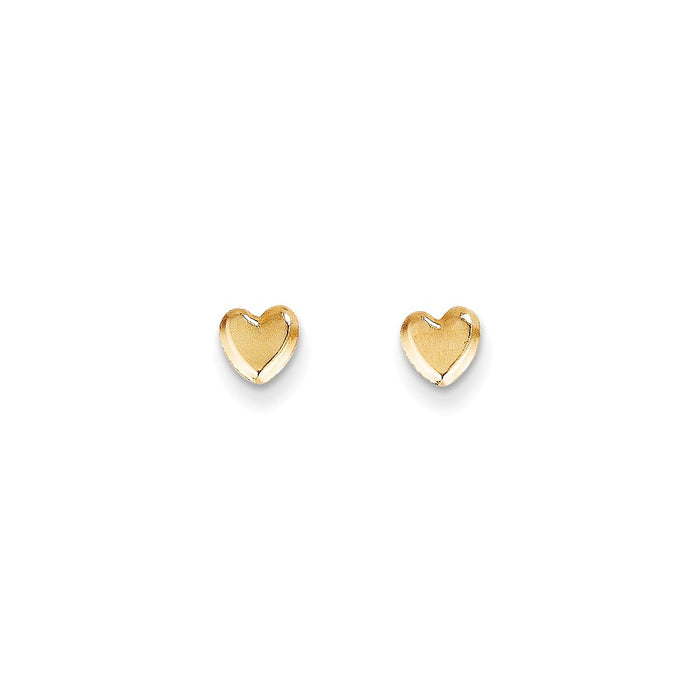 14k Yellow Gold Madi K Heart Post Earrings, 5mm x 5mm