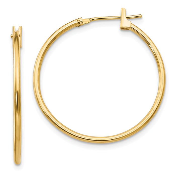 14k Yellow Gold Madi K 1mm Hoop Earrings, 26mm x 1mm