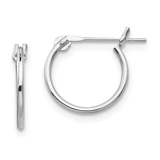 14k White Gold Madi K 1mm Hoop Earrings, 9mm x 1mm