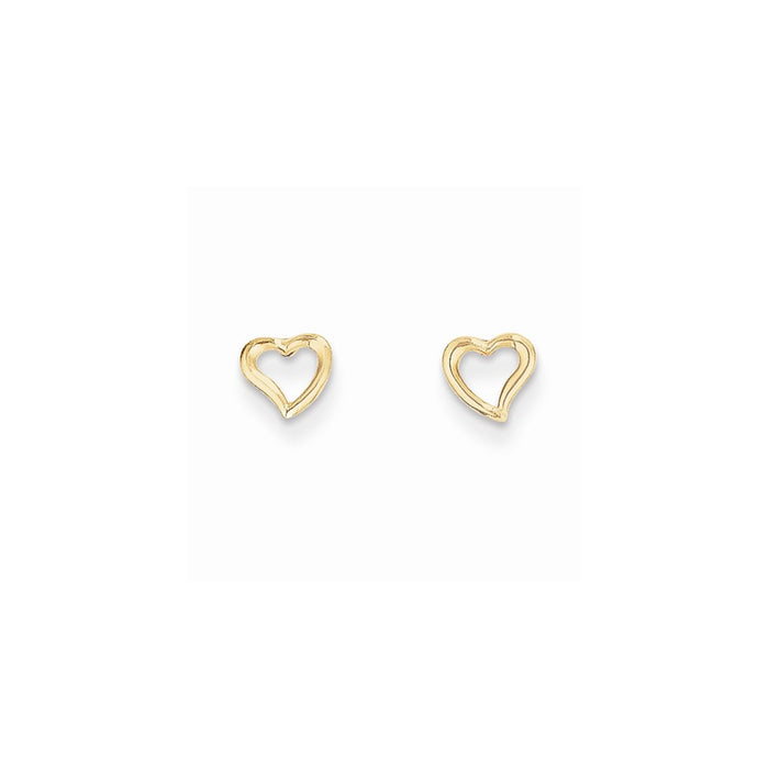 14k Yellow Gold Madi K Double Heart Post Earrings, 5mm x 6mm