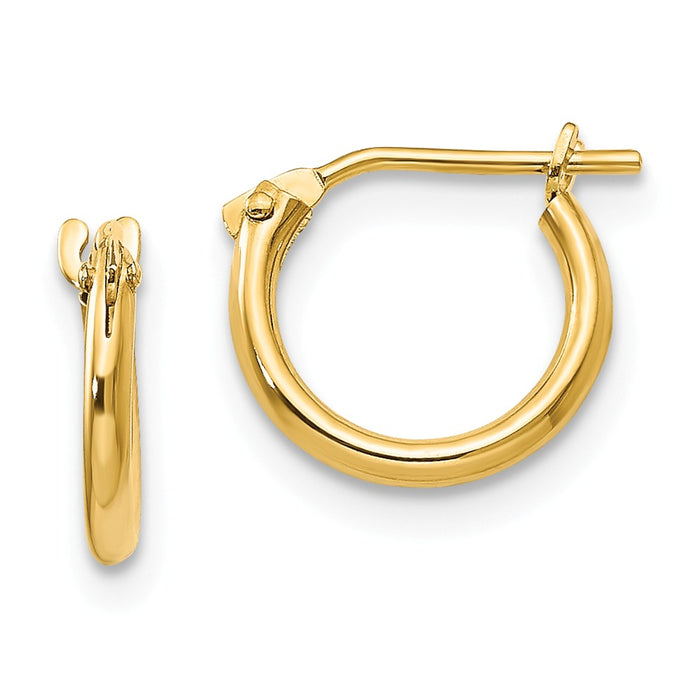 14k Yellow Gold Madi K 1.25mm Half Hoop Earrings, 8mm x 1.25mm