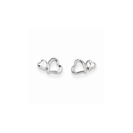 14k Madi K White Gold Heart Dangle Post Earrings, 5mm x 8mm