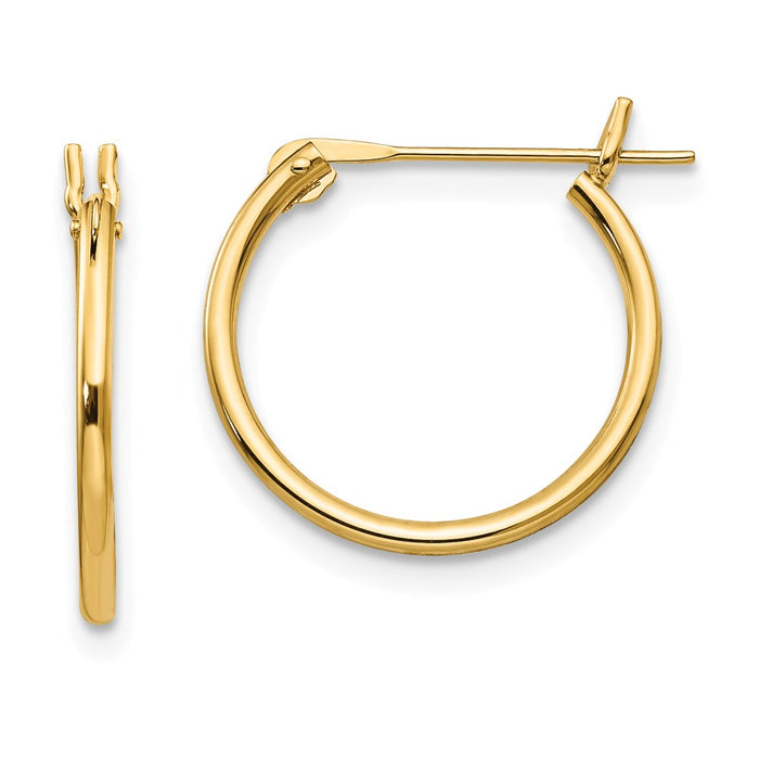 14k Yellow Gold Madi K 1.25mm Hoop Earrings, 15mm x 1.25mm