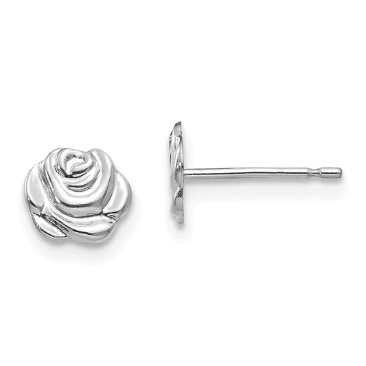 14k White Gold Madi K Polished Rose Post Earrings, 5mm x 5mm