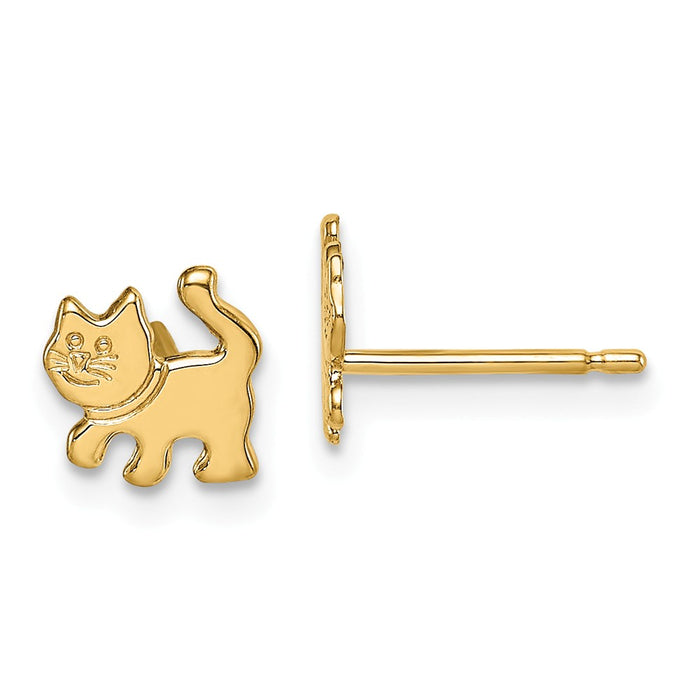 14k Yellow Gold Madi K Kitten Post Earrings, 0mm x 0mm