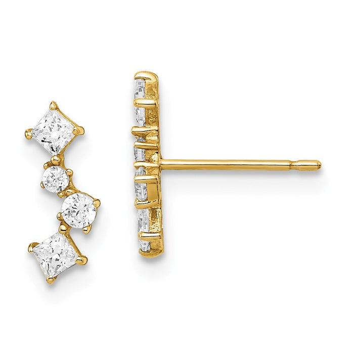 14k Yellow Gold Yellow Gold Madi K Cubic Zirconia ( CZ ) Post Earrings,