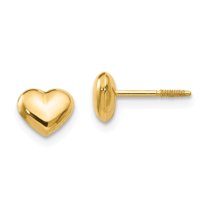 14k Yellow Gold Madi K Sm. Puffed Heart Earrings, 6mm x 6mm