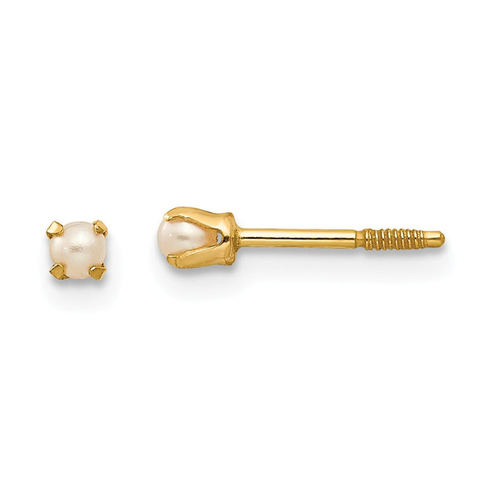 14k Yellow Gold Madi K Baby Freshwater Cultured Pearl Earrings, 3mm x 3mm