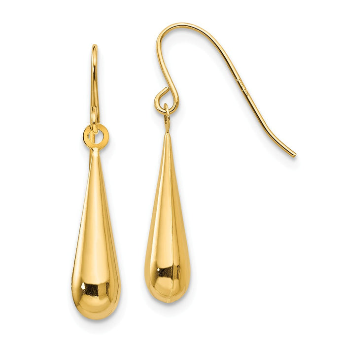 14k Yellow Gold Madi K Teardrop Dangle Earrings, 24mm x 4mm