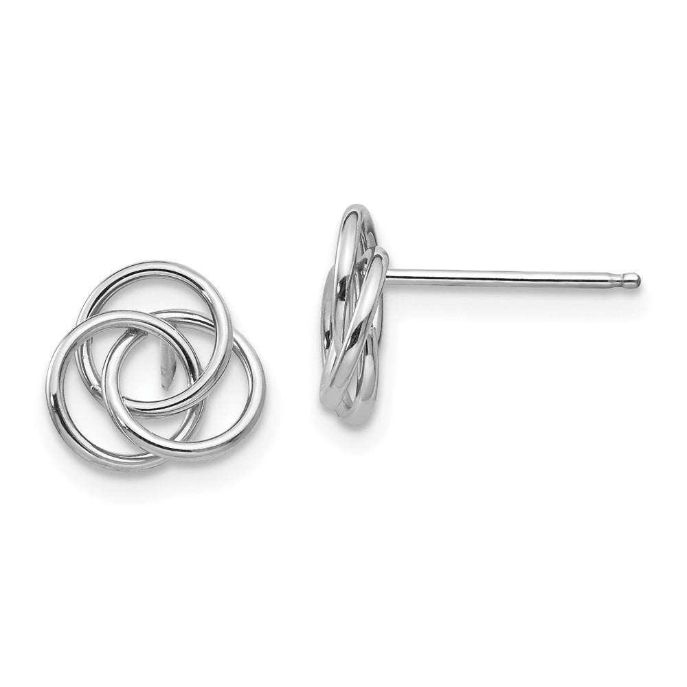 14k White Gold Madi K Love Knot Earrings, 9mm x 9mm