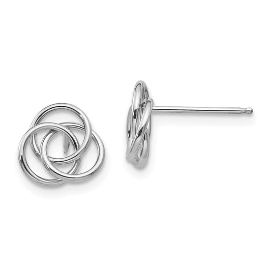 14k White Gold Madi K Love Knot Earrings, 9mm x 9mm