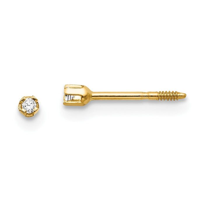 14k Yellow Gold Madi K Diamond Stud Earrings, 3mm x 3mm