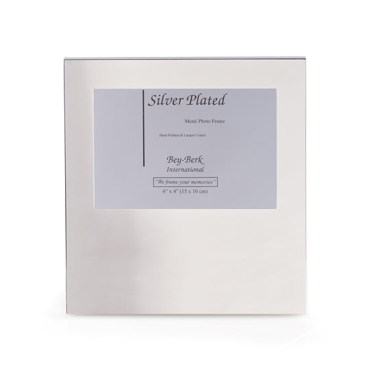 Occasion Gallery Silver Color Silver Plated 4"x6" Picture Frame with Easel Back. 8 L x 0.75 W x 8.5 H in.