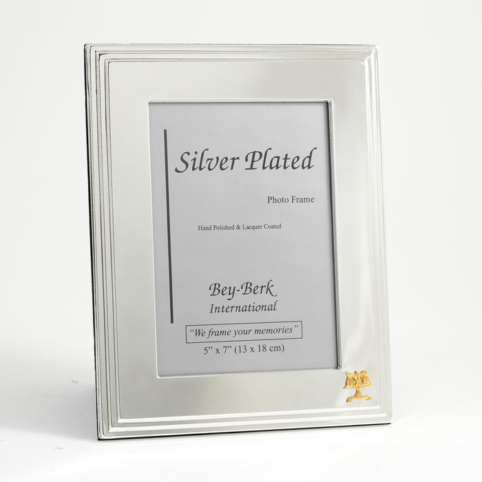 Occasion Gallery Silver Color Silver Plated 5"x7" Picture Frame with "Legal" Emblem and Easel Back. 7.5 L x 0.25 W x 9.65 H in.