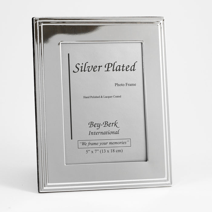 Occasion Gallery Silver Color Silver Plated 5"x7" Picture Frame with Easel Back. 7.5 L x 0.25 W x 9.65 H in.