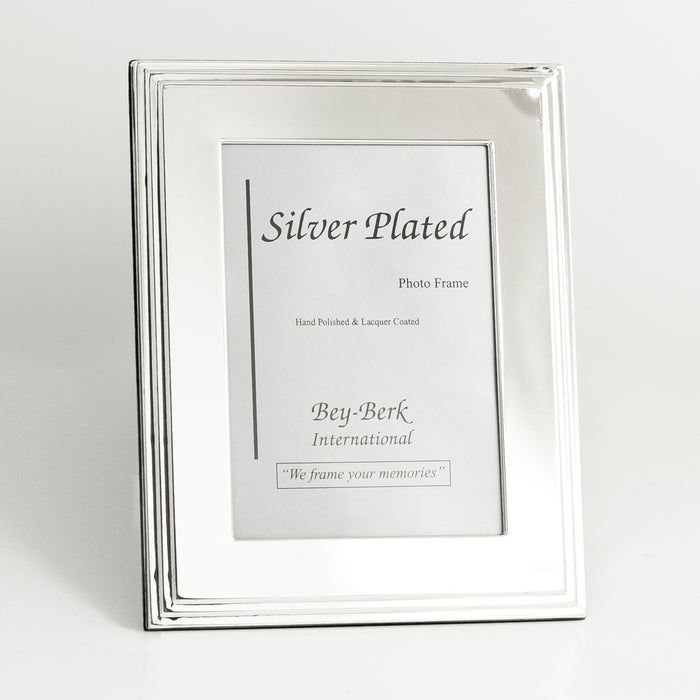 Occasion Gallery Silver Color Silver Plated 8"x10" Picture Frame with Easel Back. 10.25 L x 0.25 W x 12.25 H in.