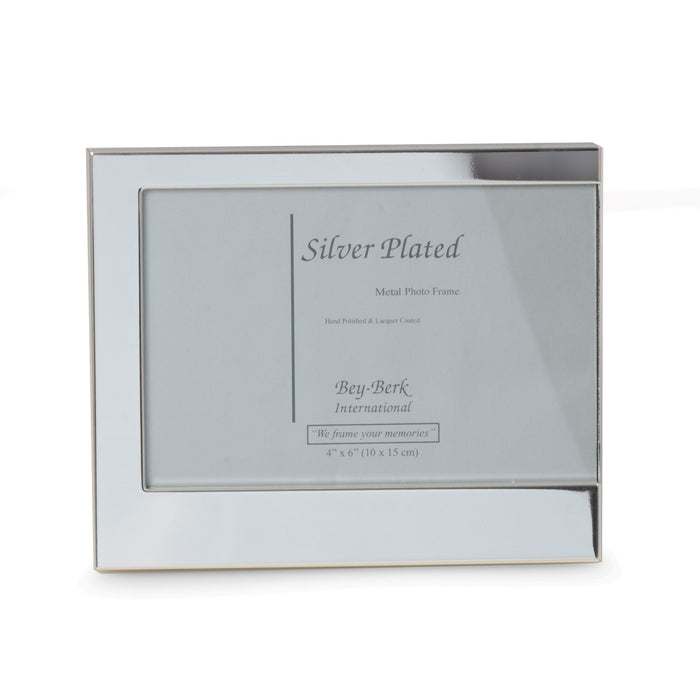 Occasion Gallery Silver Color Silver Plated 4"x6" Picture Frame with Easel Back. 7 L x 0.5 W x 6 H in.