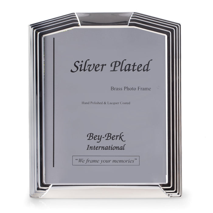 Occasion Gallery Silver Color Silver Plated 8"x10" Picture Frame with Easel Back. 9.5 L x 0.25 W x 11.5 H in.