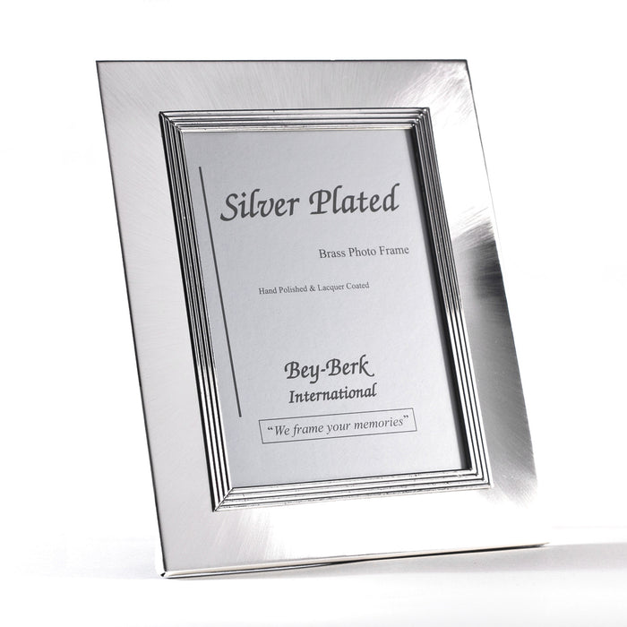 Occasion Gallery Silver Color Silver Plated 3 1/2"x5" Picture Frame with Easel Back. 5.5 L x 0.25 W x 7 H in.
